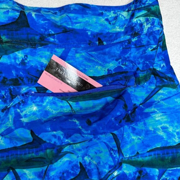 Reel Legends Fish Blue Swim Boardshorts Retro Causal Beach Size 44 - Picture 10 of 12